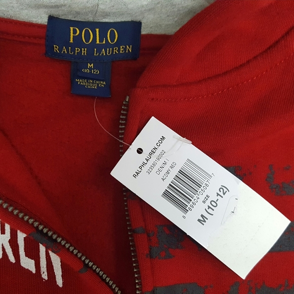 Boys Polo Ralph Lauren Red Flag Hoodie. Sz.M - Picture 7 of 7